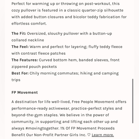 NEW Free People Movement Fall To Rise Fleece Quarter Zip Jacket - Picture 8 of 16